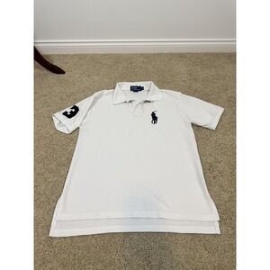 Polo Ralph Lauren Polo Shirt Mens Medium White Pique Big Pony #3 Short Sleeve